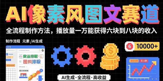 AI像素风图文赛道：全流程制作方法，播放量一万能获得6块到8块的收入-理想项目库