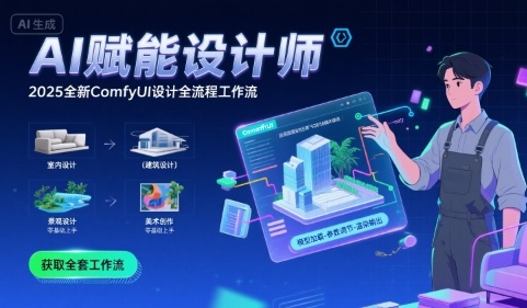AI赋能设计师， 2025全新comfyui设计全流程工作流 ，室内-建筑-景观-美术，零基础直接上手-理想项目库