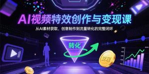 AI视频特效创作与变现课:从AI素材获取、创意制作到流量转化的完整闭环-理想项目库
