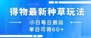 得物最新种草玩法，小白每日搬运单日可得60+-理想项目库