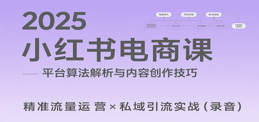 2025小红书电商课：解析算法，创作高转化内容，助力卖家获取流量实现变现(录音)-理想项目库