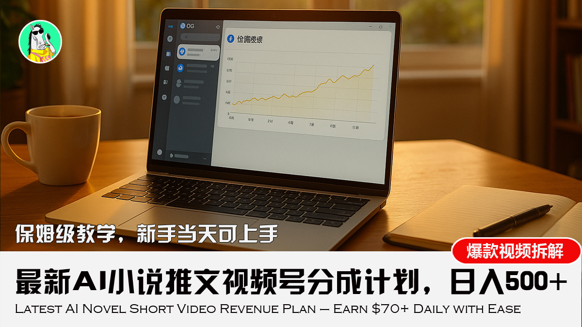 最新AI小说推文视频号分成计划，新手小白也能当天日入500+教程-理想项目库