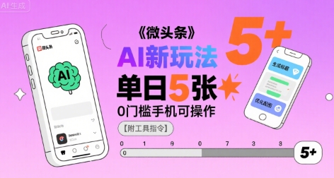 微头条AI新玩法，小白单日5张+，0门槛手机可操作【附工具指令】-理想项目库