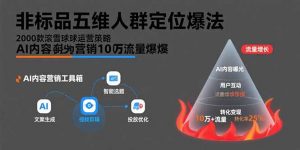 非标品五维人群定位法，2000款滚雪球运营策略，AI内容营销10万流量引爆-理想项目库