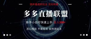 多多直播联盟 全新玩法 单机单日变现300+不要求电脑配置 玩法简单暴力-理想项目库