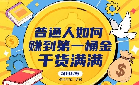普通人如何賺到第一桶金，干货满满，操作方法及步骤-理想项目库