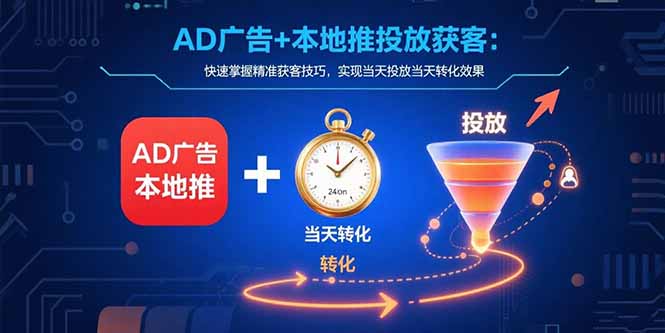AD广告+本地推投放获客：快速掌握精准获客技巧，实现当天投放当天转化效果-理想项目库