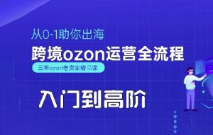 OZON入门到高阶全流程,从0-1助你出海,跨境ozon运营全流程-理想项目库