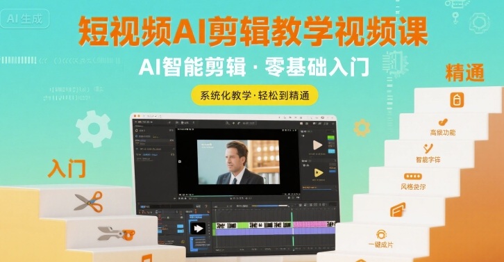 短视频AI剪辑教学视频课，入门到精通-理想项目库