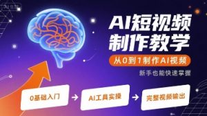 AI短视频制作教学，从0到1制作AI视频-理想项目库