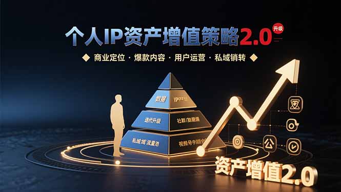 个人IP资产增值策略2.0 拆解商业定位/爆款内容/用户运营/私域销转四大模块-理想项目库