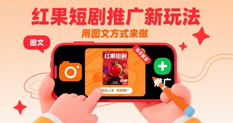 红果短剧推广新玩法，用图文方式来做，有手就会-理想项目库