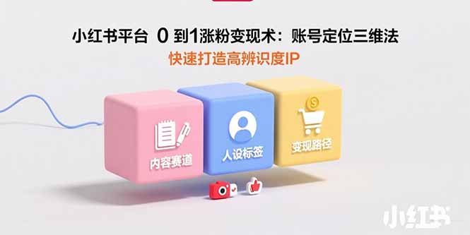 小红书平台0到1涨粉变现术：账号定位三维法，快速打造高辨识度IP-理想项目库