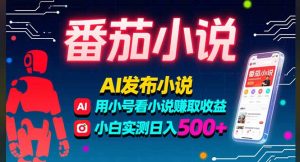 稳定3年番茄小说AI写小说赚取稿费，多号看小说赚取收益，小白实测单日500+-理想项目库