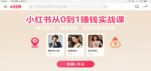 小红书从0到1赚钱实战课：账号定位、 爆款创作 、导流变现全攻略-理想项目库