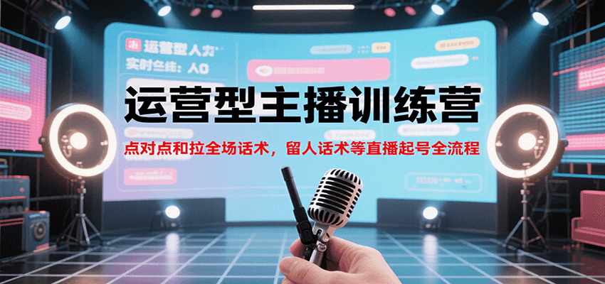 运营型主播训练营，点对点和拉全场话术，留人话术等直播起号全流程(更新8月)-理想项目库