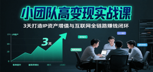 小团队高变现实战课，3天打造IP资产增值与互联网全链路赚钱闭环(第二期)-理想项目库