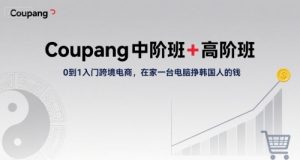 Coupang中阶班+高阶班，0到1入门跨境电商，在家一台电脑挣韩国人的钱-理想项目库