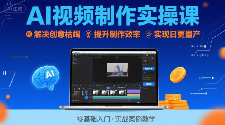 Ai视频制作实操课，解决创意枯竭、效率低下痛点，实现日更量产可持续变现-理想项目库