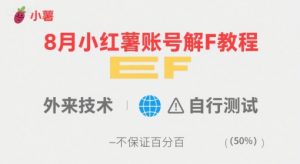 8月小红薯账号解封教程，外来技术，自行测试，不保证百分百-理想项目库