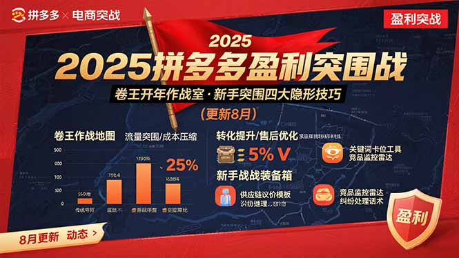 2025拼多多盈利突围战：卷王开年作战室，新手突围四大隐形技巧(更新8月-理想项目库