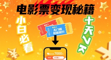 小白必看！卖电影票项目，零投入无门槛谁都能做，十天到手 7k，照做就行【揭秘】-理想项目库