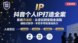 抖音个人IP系统落地实操大课,实操课程,辅助落地-理想项目库