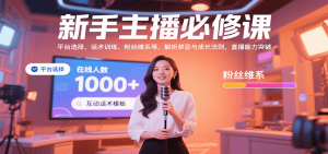 新手主播必修课：平台选择、话术训练、粉丝维系等，解析禁忌与成长法则，突破直播能力-理想项目库