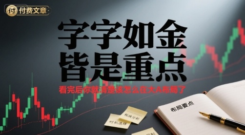 付费文章：字字如金 皆是重点， 看完后 你就清楚该怎么在大A布局了-理想项目库