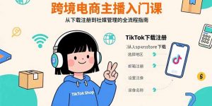 跨境电商主播入门课，TikTok下载注册，支付工具配置，社媒账号管理全流程-理想项目库