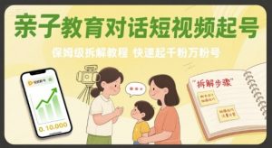 亲子教育对话短视频起号，保姆级拆解教程，快速起千粉万粉号-理想项目库