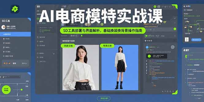 AI电商模特实战课，SD工具部署与界面解析，基础换装换背景操作指南-理想项目库