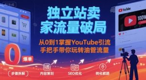 独立站卖家流量破局：从0到1掌握YouTube引流，手把手带你玩转油管流量-理想项目库