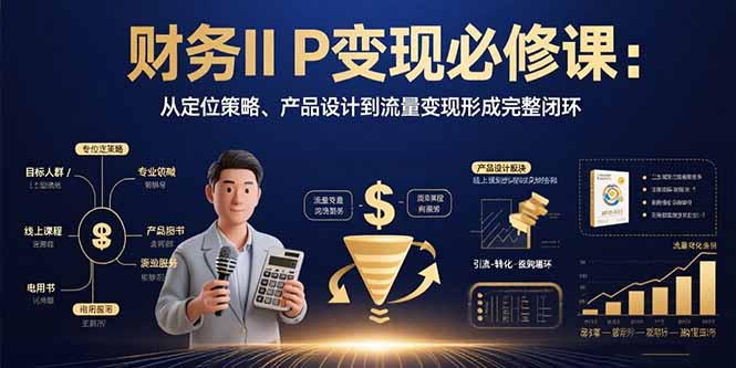 财务IP变现必修课：从定位策略、产品设计到流量变现形成完整闭环-理想项目库