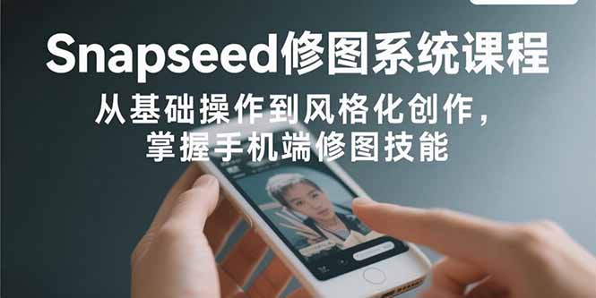 Snapseed修图系统课程：从基础操作到风格化创作，掌握手机端修图技能-理想项目库