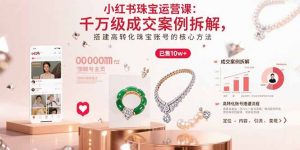 小红书珠宝运营课:千万级成交案例拆解,搭建高转化珠宝账号的核心方法-理想项目库