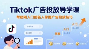 Tiktok广告投放导学课，帮助刚入门的新人掌握广告投放技巧-理想项目库