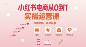 小红书电商从0到1实操运营课,从零开始,简单易学-理想项目库