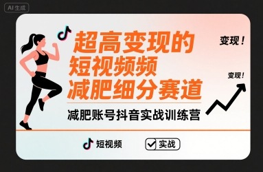 超高变现的短视频减肥细分赛道，减肥账号抖音实战训练营-理想项目库