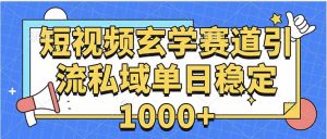 玄学赛道引流私域变现单日稳定1000+教程-理想项目库