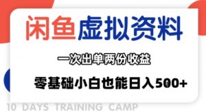 闲鱼虚拟资料新变现玩法,信息差项目,一次出单两份收益,无需囤货,可批量矩阵,零基础小白也能日入多张-理想项目库
