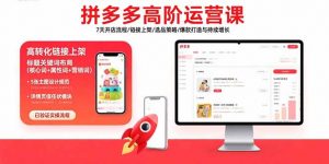拼多多高阶运营课:7天开店流程/链接上架/选品策略/爆款打造与持续增长-理想项目库