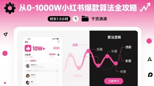 从0-1000W小红书爆款算法全攻略，时长1.5小时，干货满满-理想项目库