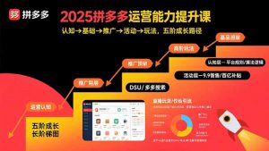 2025拼多多运营能力提升课:认知→基础→推广→活动→玩法,五阶成长路径-理想项目库