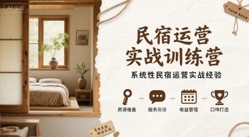 民宿运营实战训练营，系统性民宿运营实战经验-理想项目库