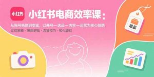 小红书电商效率课：从账号搭建到变现，以养号-选品-内容-运营为核心链路-理想项目库