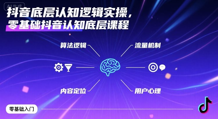 抖音底层认知逻辑实操，零基础抖音认知底层课程-理想项目库