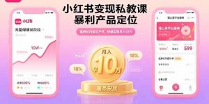 小红书变现私教课，暴利产品定位，高转化内容生产术，快速实现月入10万-理想项目库
