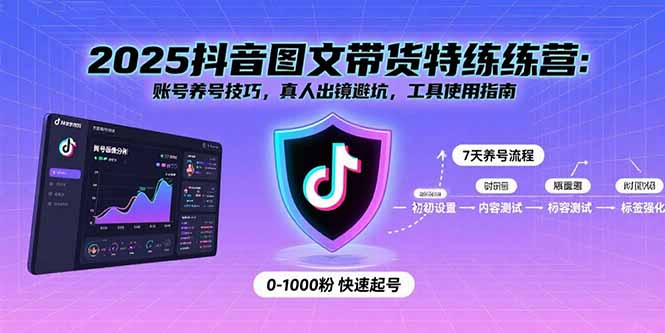2025抖音图文带货特练营：账号养号技巧，真人出镜避坑，工具使用指南-理想项目库