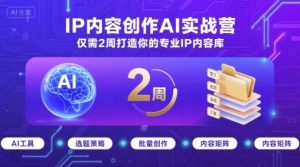 IP内容创作AI实战营，仅需2周打造你的专业IP内容库-理想项目库